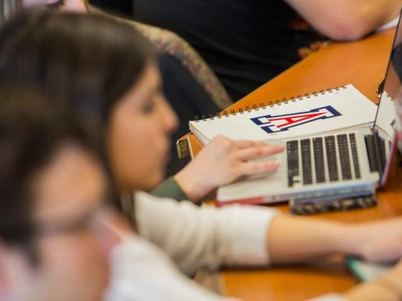 students on laptops