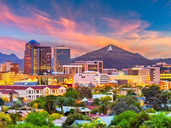 Tucson skyline with A Mountain in the background